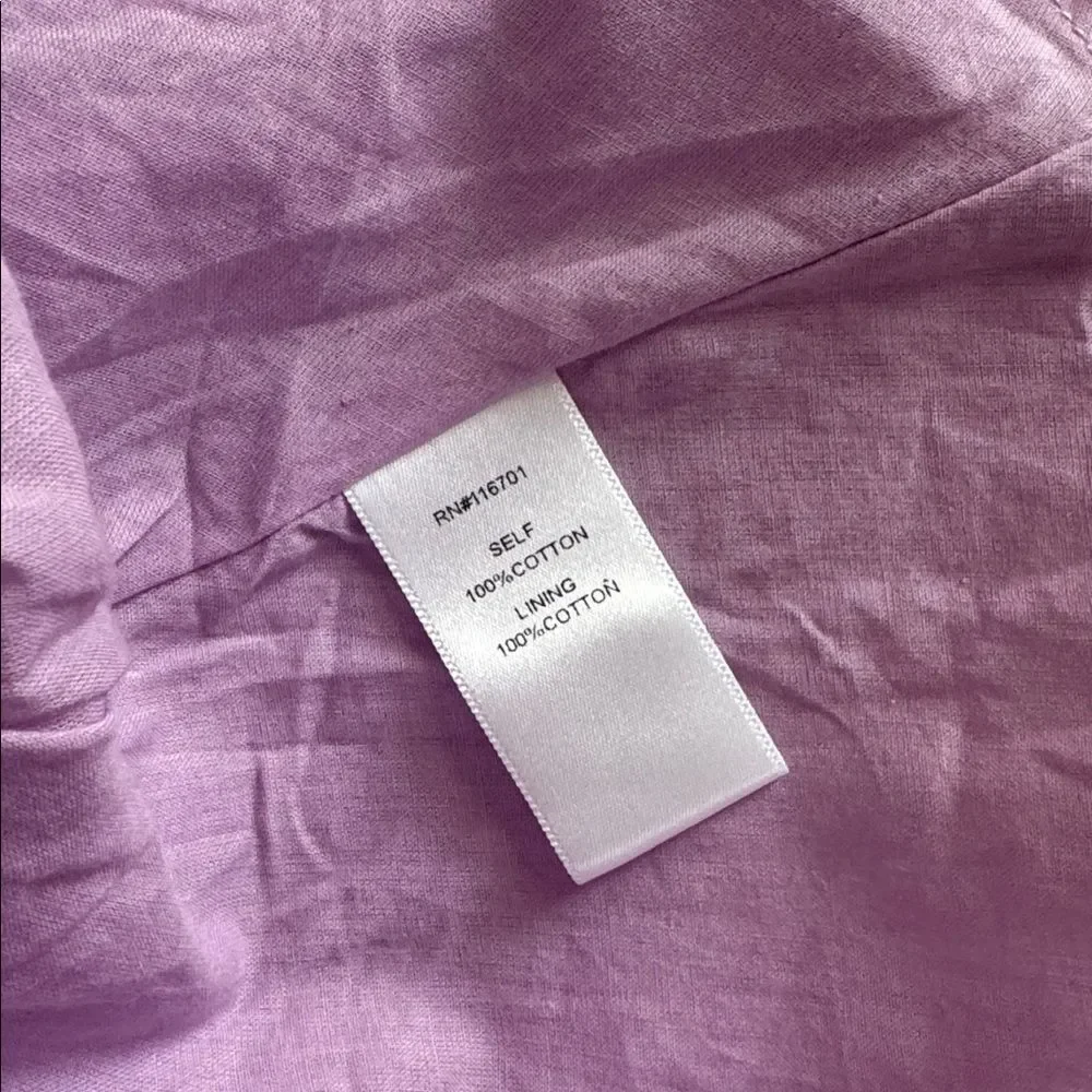 Karlie Solid Poplin Contrast Stitch Dress | Medium | Lavender - Picture 8 of 9